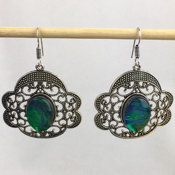 Dichroic Glass or Acrylic Hook Dangle Earrings - Picture 6 of 11